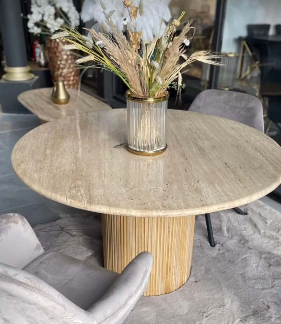 Travertin Eettafel Rond Roma 130 CM
