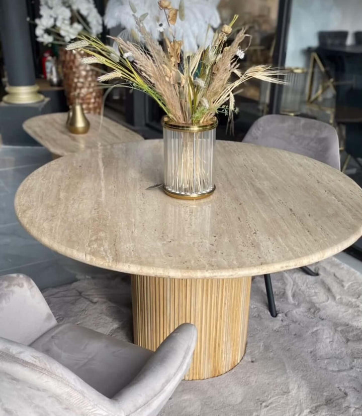 Travertin Eettafel Rond Roma 130 CM