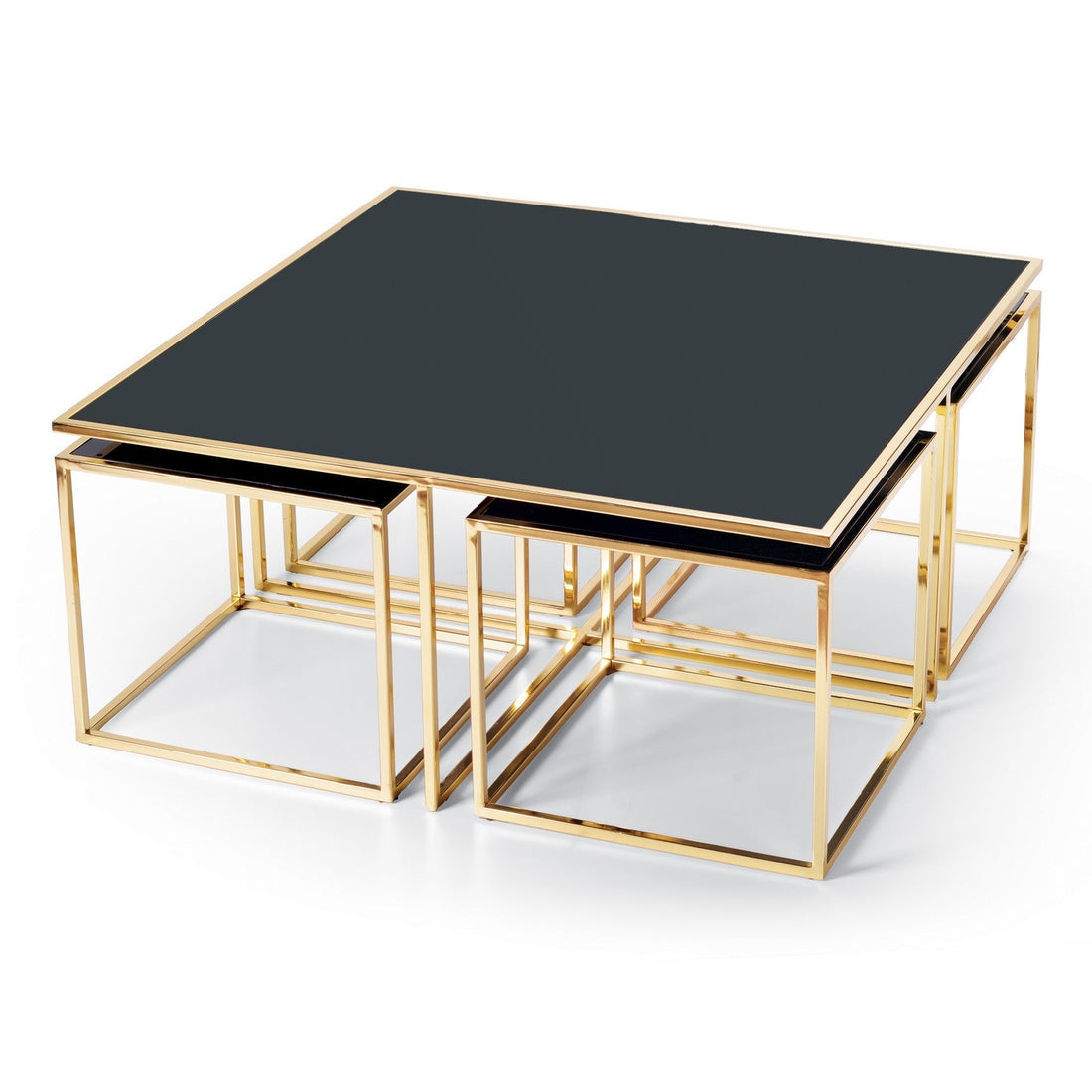 Ronde Salontafel – Glazen Blad – Metalen Onderstel