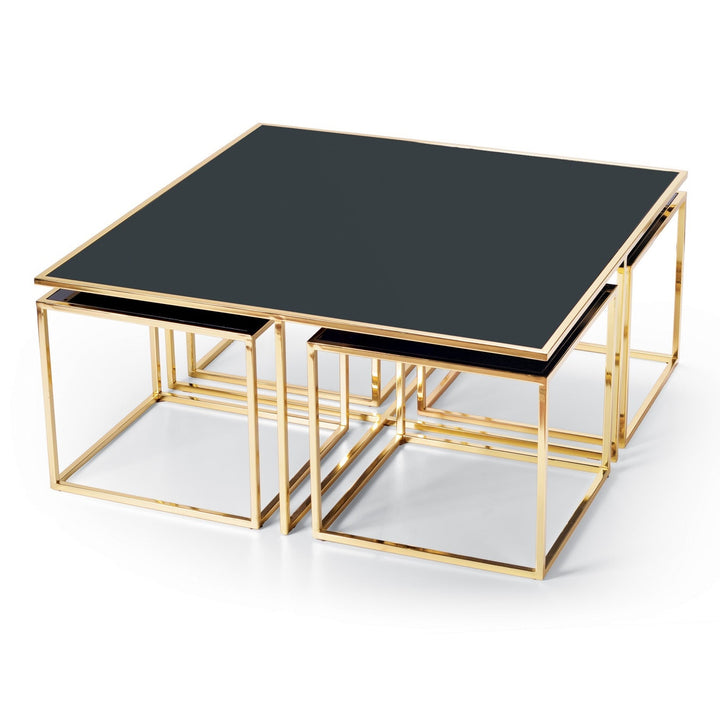 Ronde Salontafel – Glazen Blad – Metalen Onderstel