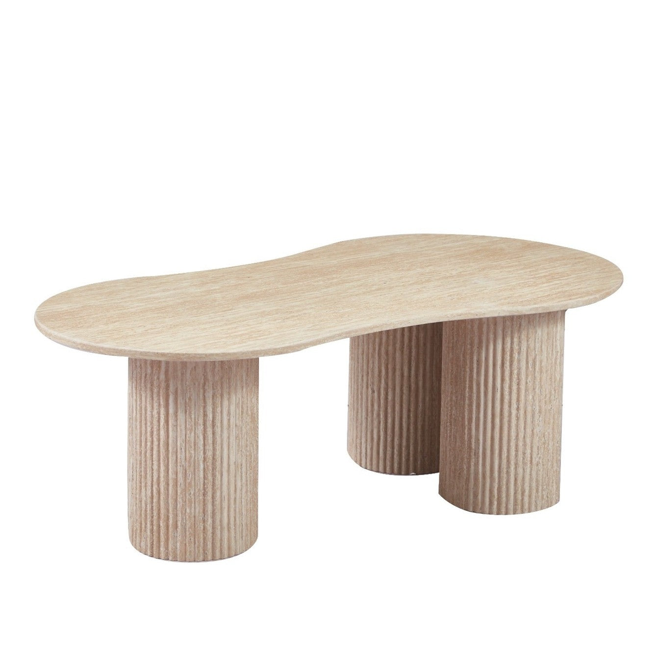 Organisch Vormgegeven Salontafel – Travertin Marmeren Blad