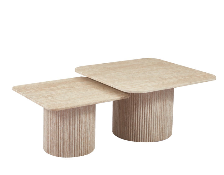 Salontafel set van 2 Travertin
