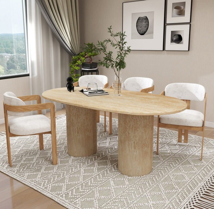 Beige Eettafel Ovaal