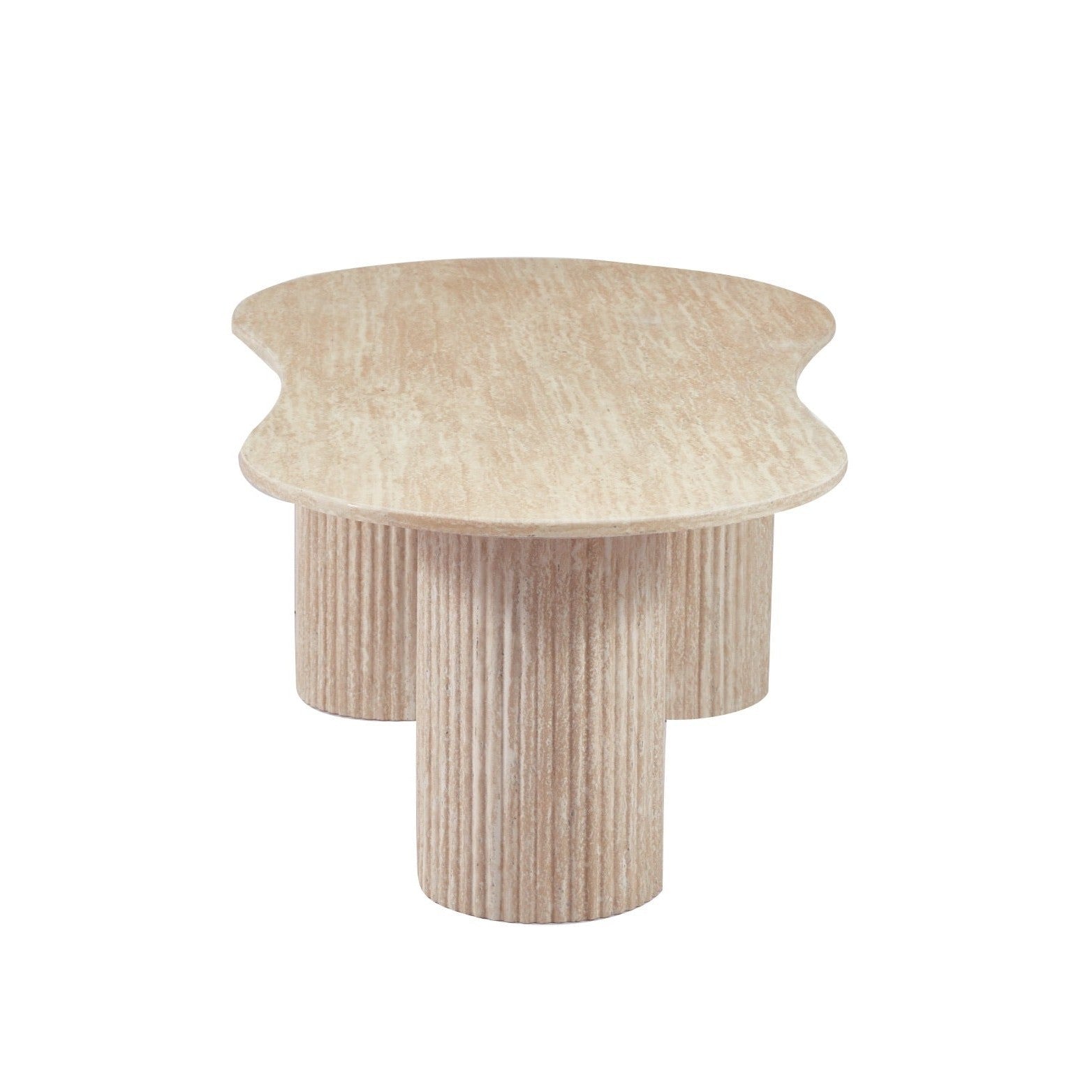 Organisch Vormgegeven Salontafel – Travertin Marmeren Blad