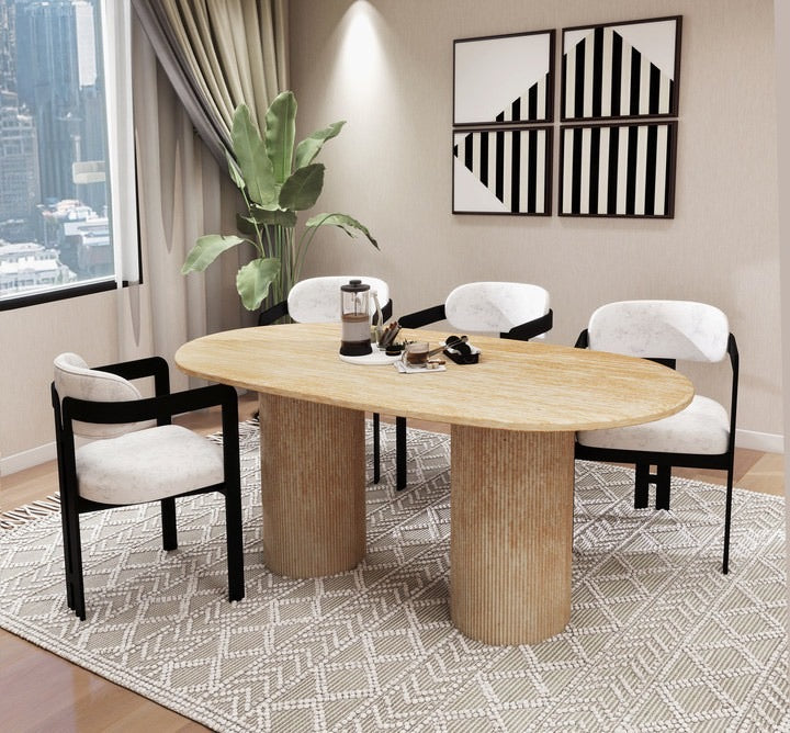 Beige Eettafel Ovaal