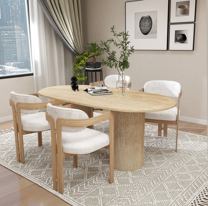 Beige Eettafel Ovaal