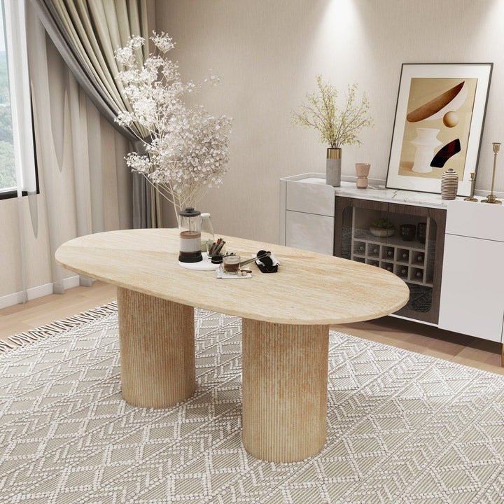 Beige Eettafel Ovaal