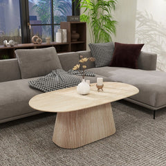 Beige Salontafel Ovaal - Travertin 130 x 70 x 45 CM