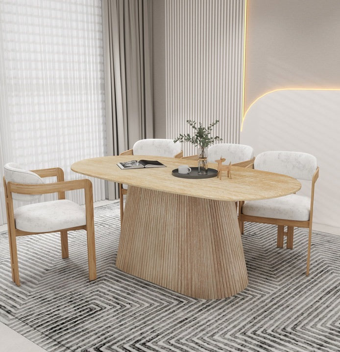 Ovale eettafel Valencia Travertine 180x90cm