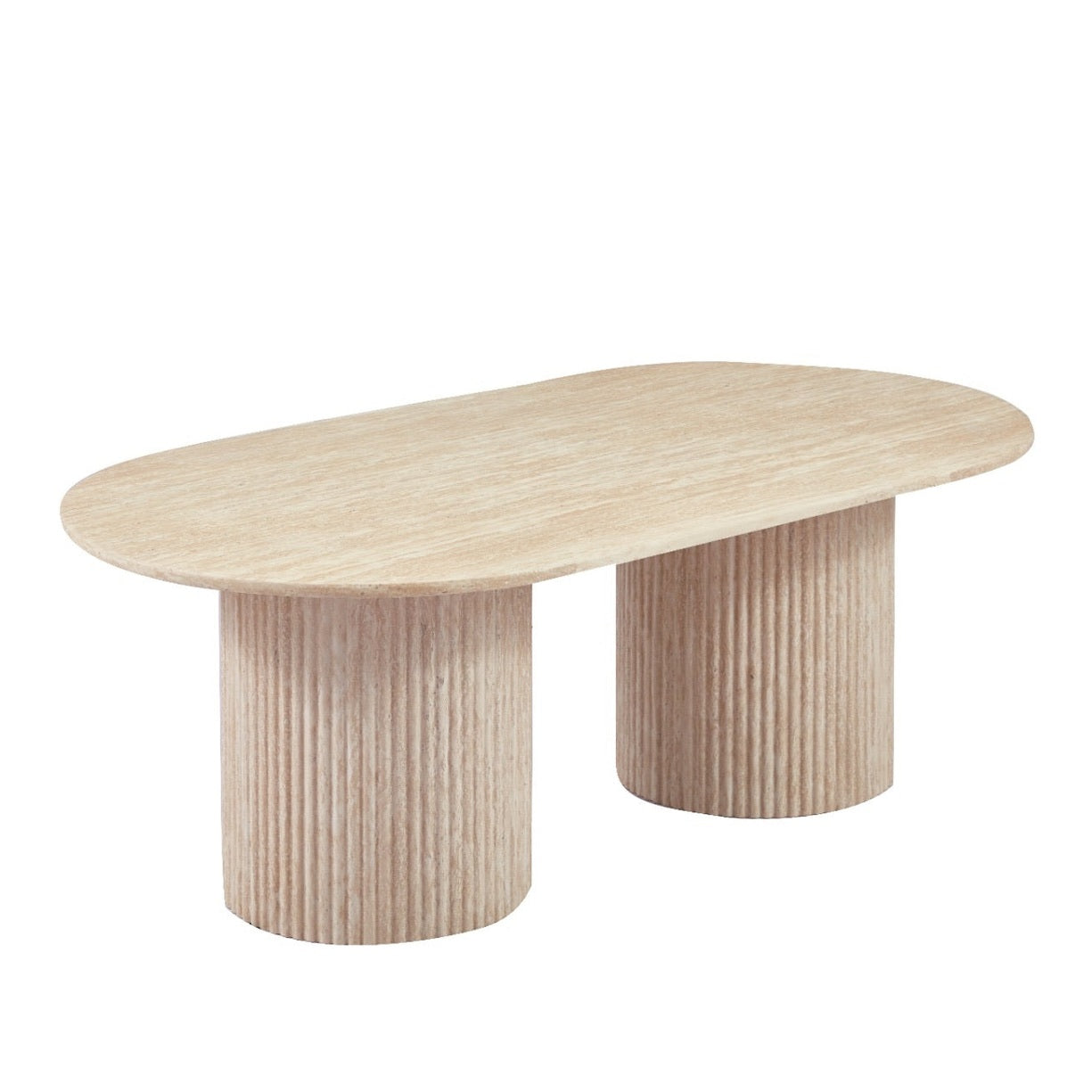 Rechthoekige Salontafel – Travertin Marmeren Blad