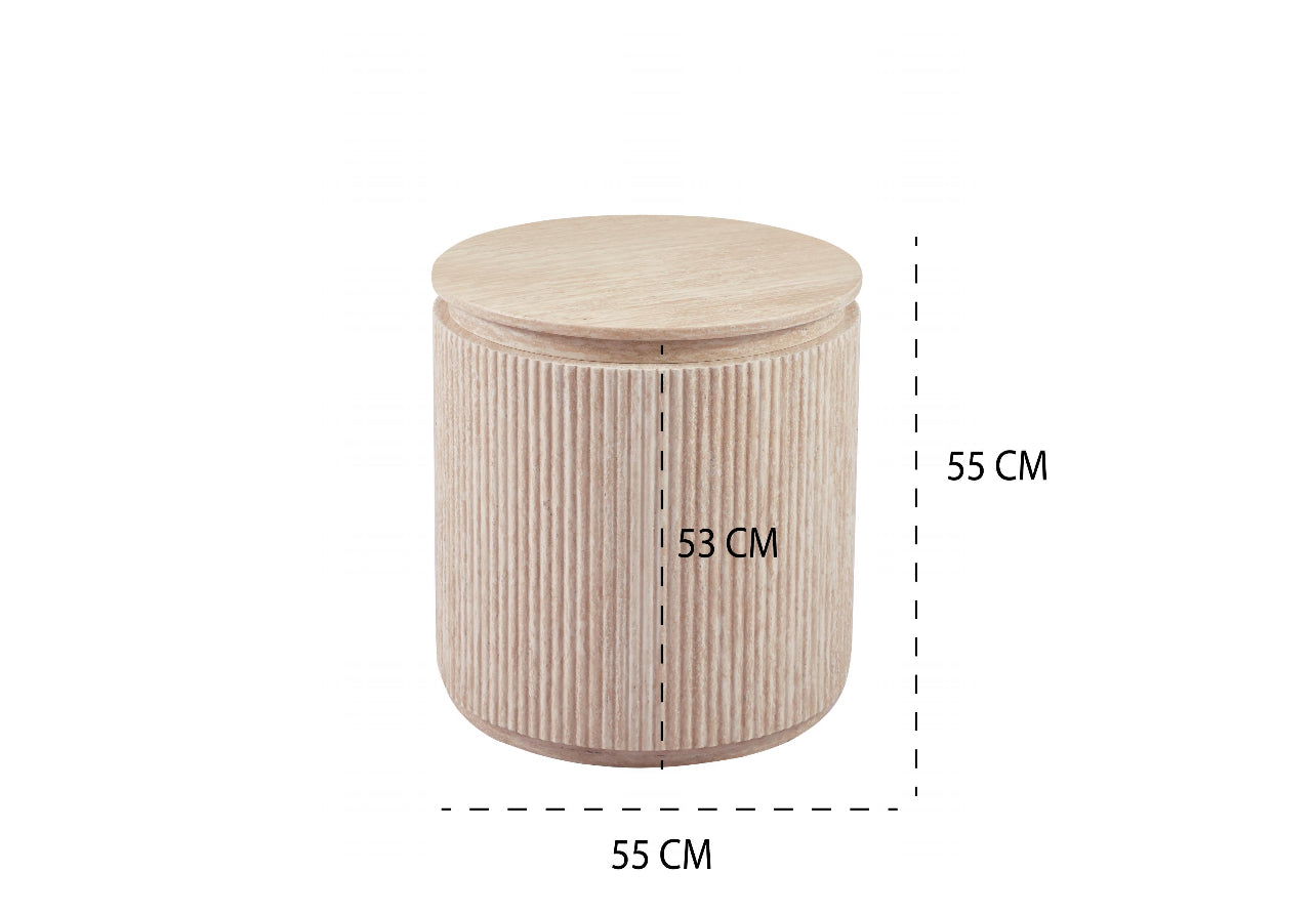 Bijzettafel Travertin