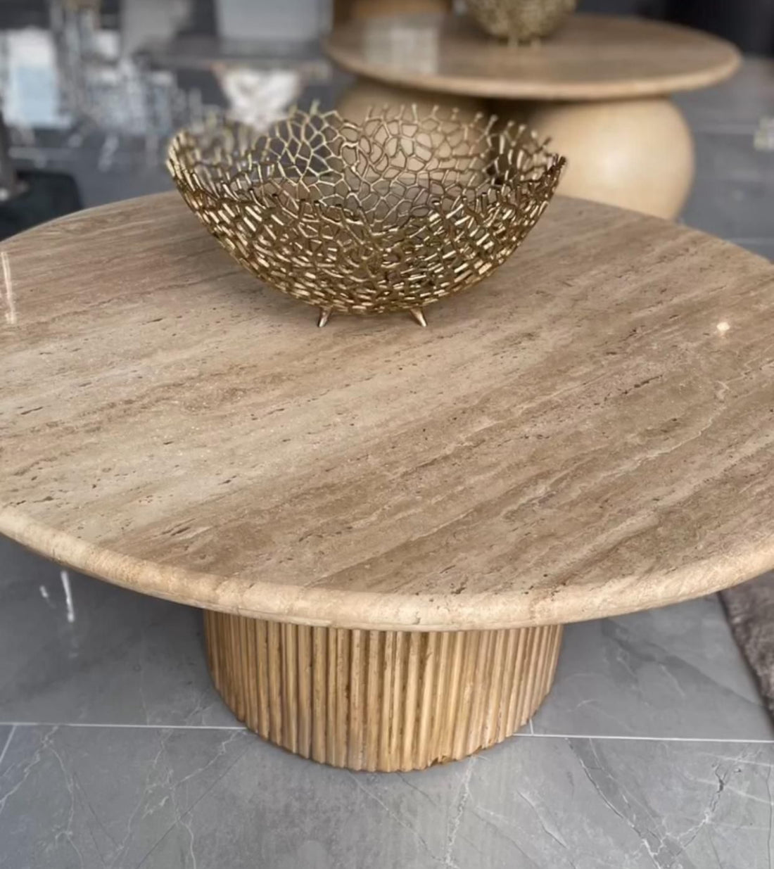 Travertin Salontafel Rond 100 CM