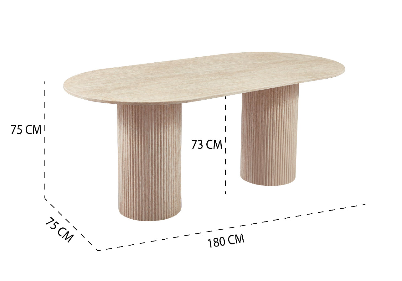 Beige Eettafel Ovaal