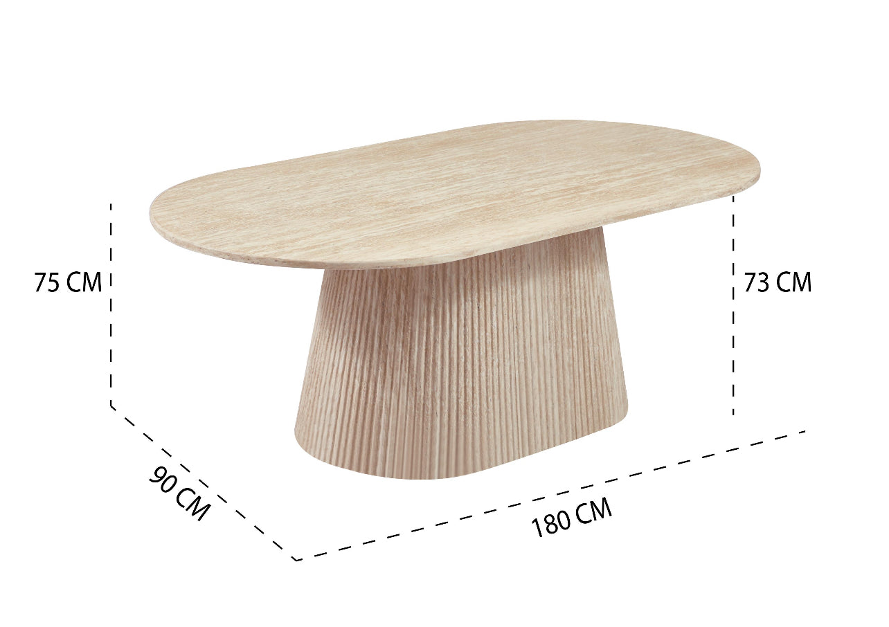 Ovale Salontafel 130*70*45 cm