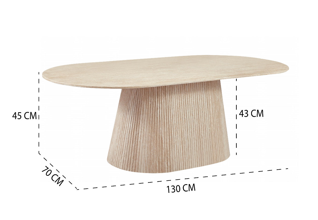 Ovale eettafel Valencia Travertine 180x90cm