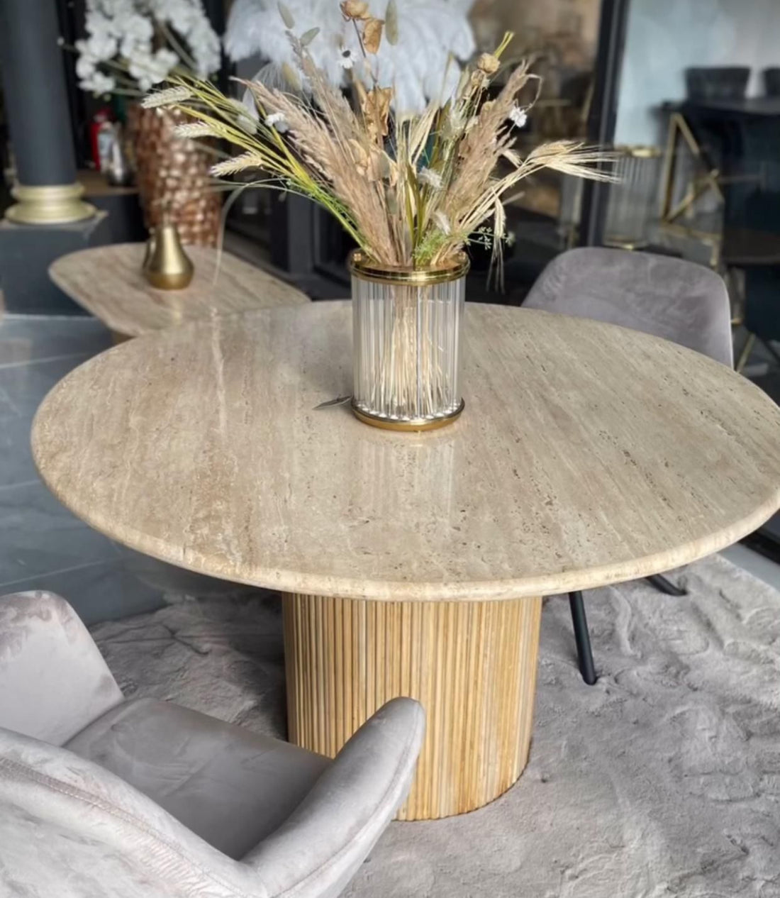 Travertin Eettafel Rond Roma 130 CM