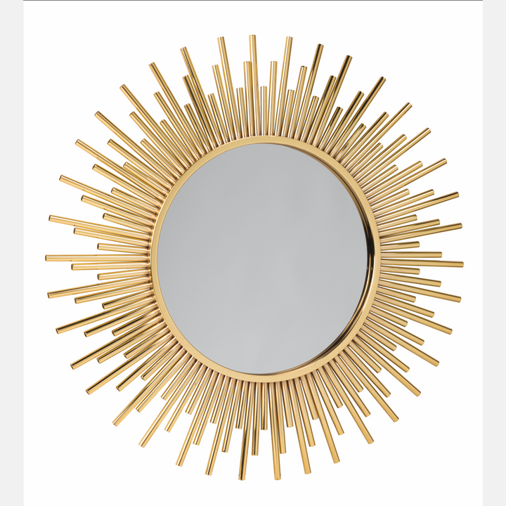 Ronde Wandspiegel – Goudkleurige Metalen Rand – Spiegelglas