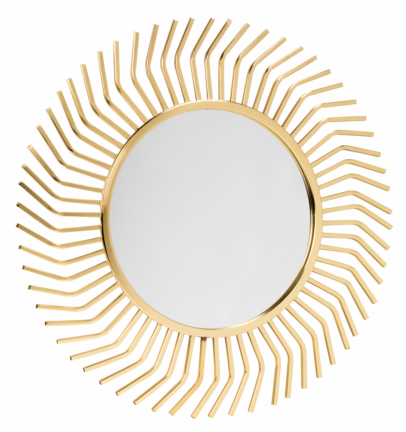 Ronde Wandspiegel – Goudkleurige Metalen Rand – Spiegelglas