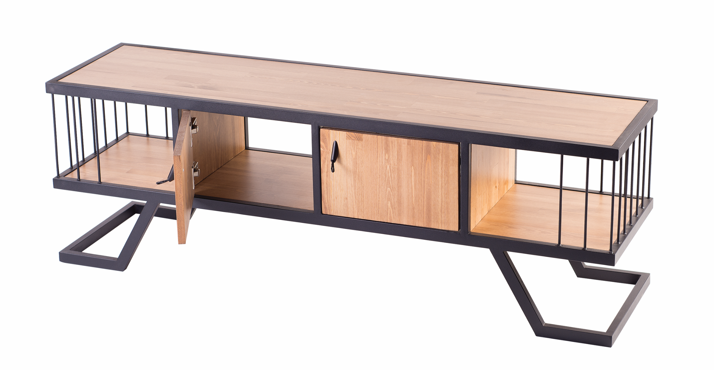 TV-Meubel – MDF Planken – Metalen Frame