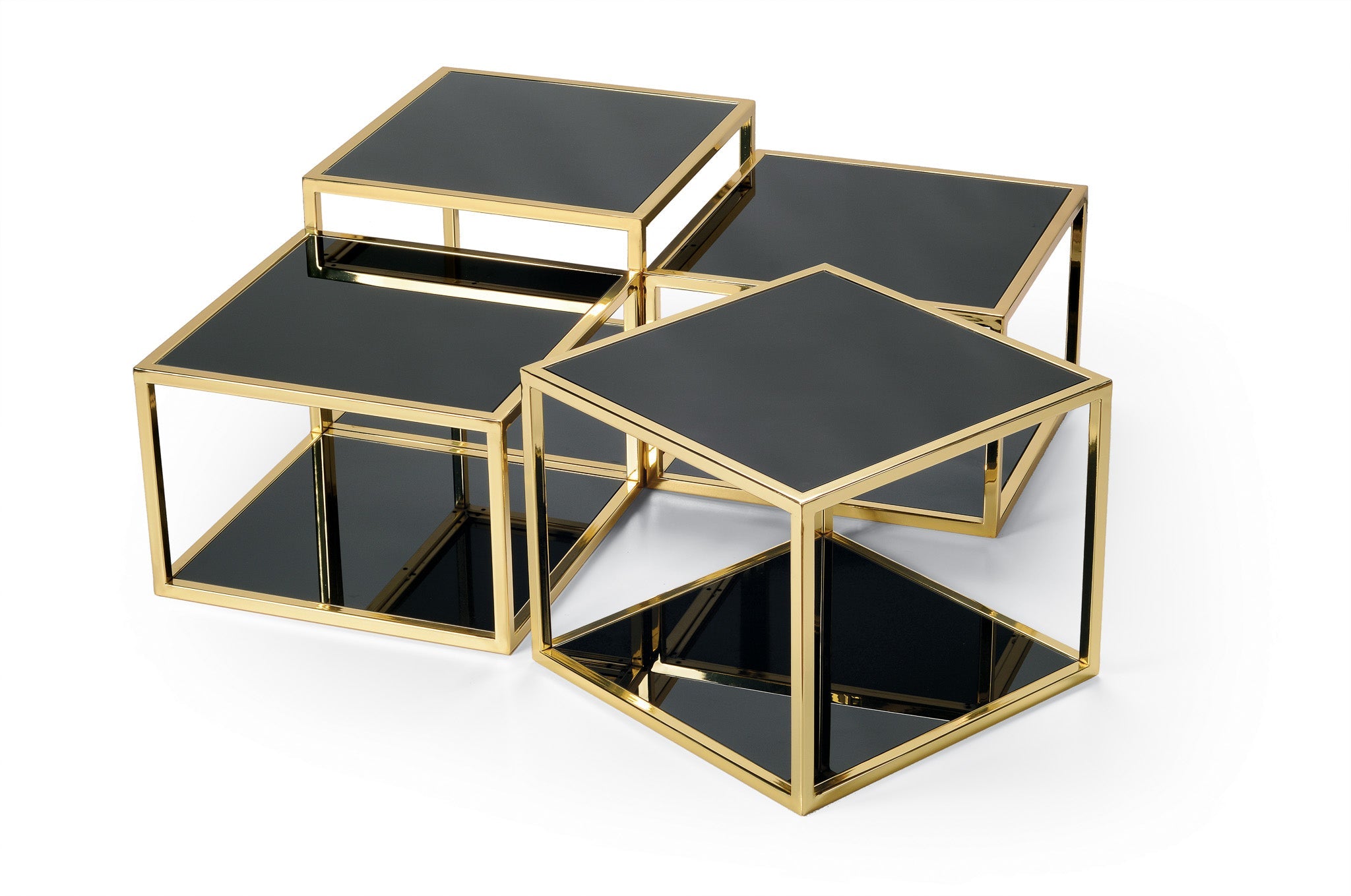 AFZELIA Metal Salontafel Zwart - Goud - ultraluxuryliving