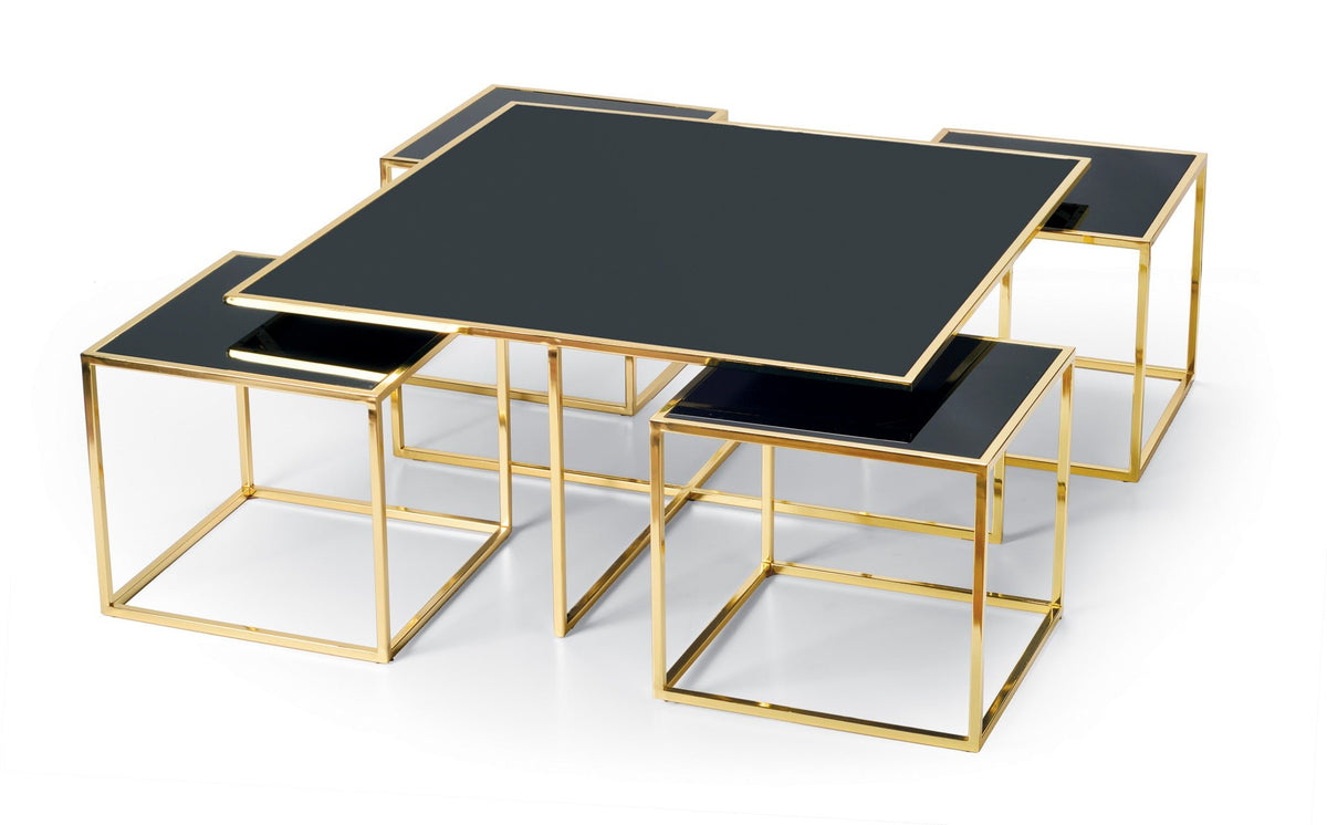 ALINDA Metal Salontafel Zwart - Goud - ultraluxuryliving