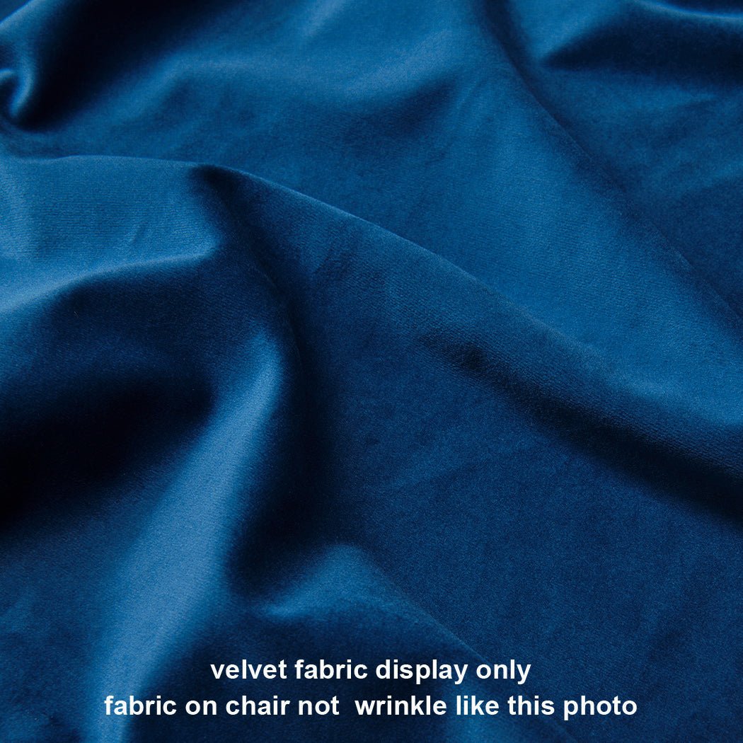 Set van 2 Barkrukken – In Hoogte Verstelbaar – Blauw Fluwelen Zitting