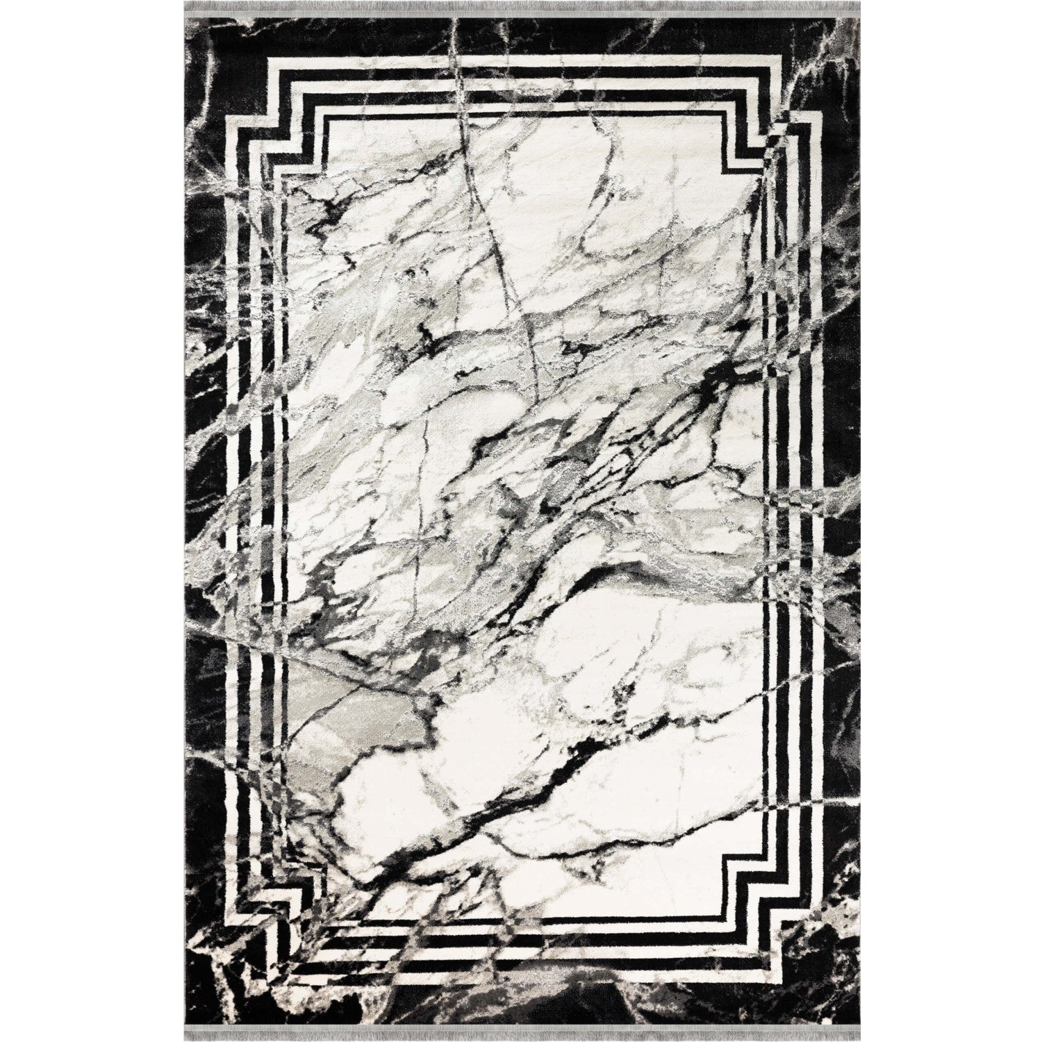 Luxe Marmerlook Vloerkleed - 160x230 cm - Polypropyleen en Polyester