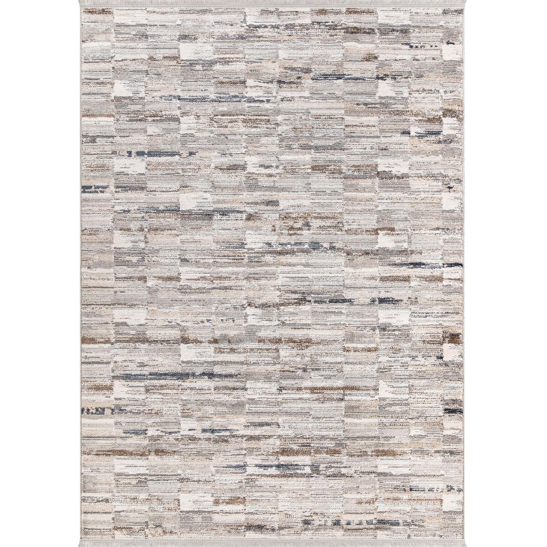 Modern katoenen vloerkleed met abstracte textuur in neutrale tinten - 160x230 cm