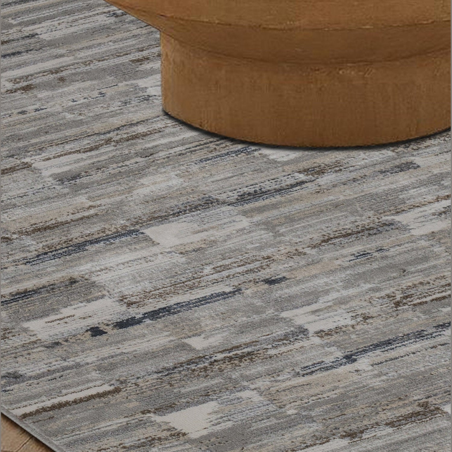 Modern katoenen vloerkleed met abstracte textuur in neutrale tinten - 160x230 cm