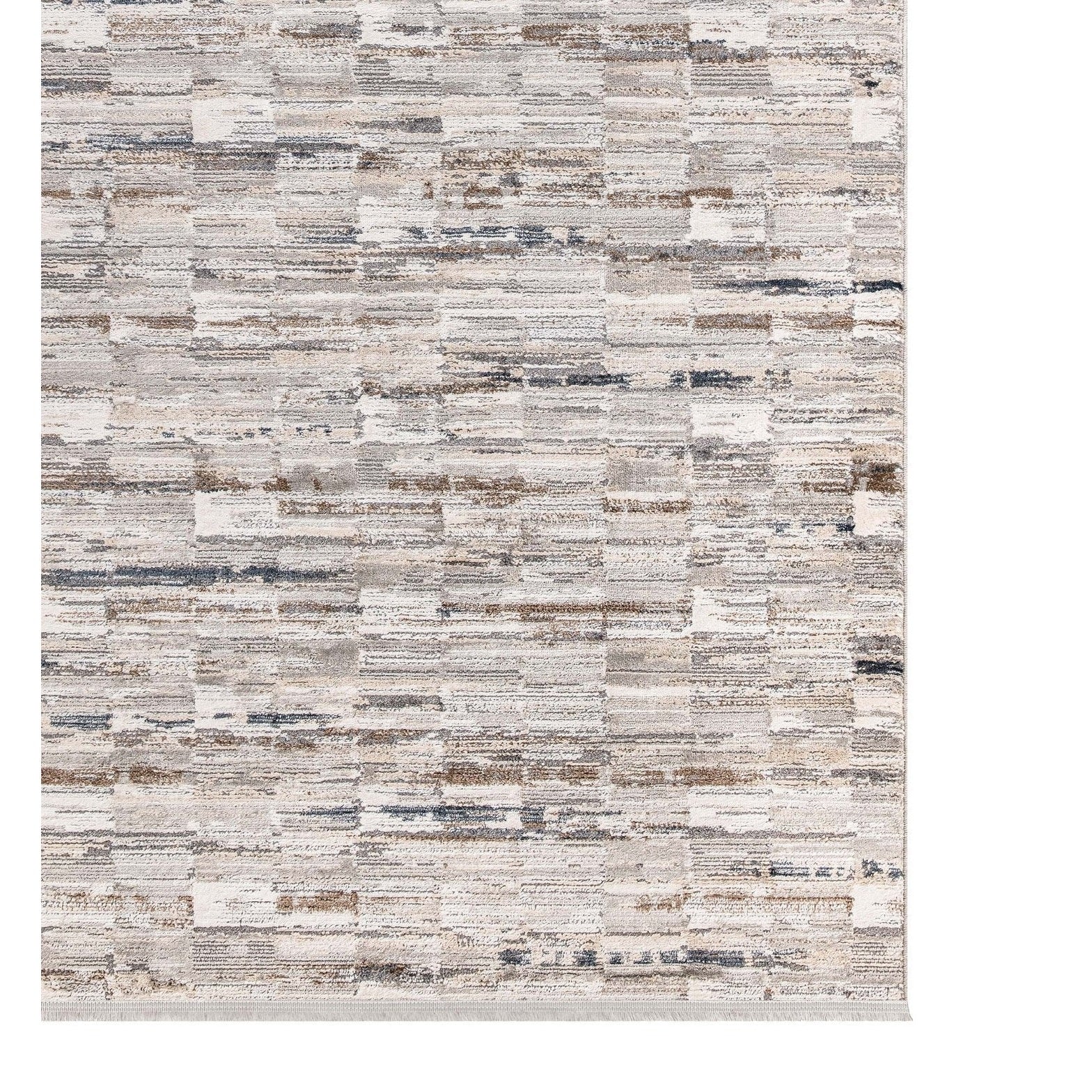 Modern katoenen vloerkleed met abstracte textuur in neutrale tinten - 160x230 cm