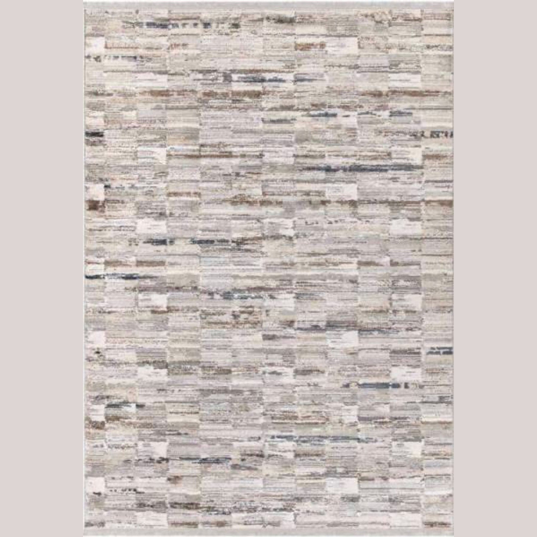 Modern katoenen vloerkleed met abstracte textuur in neutrale tinten - 160x230 cm