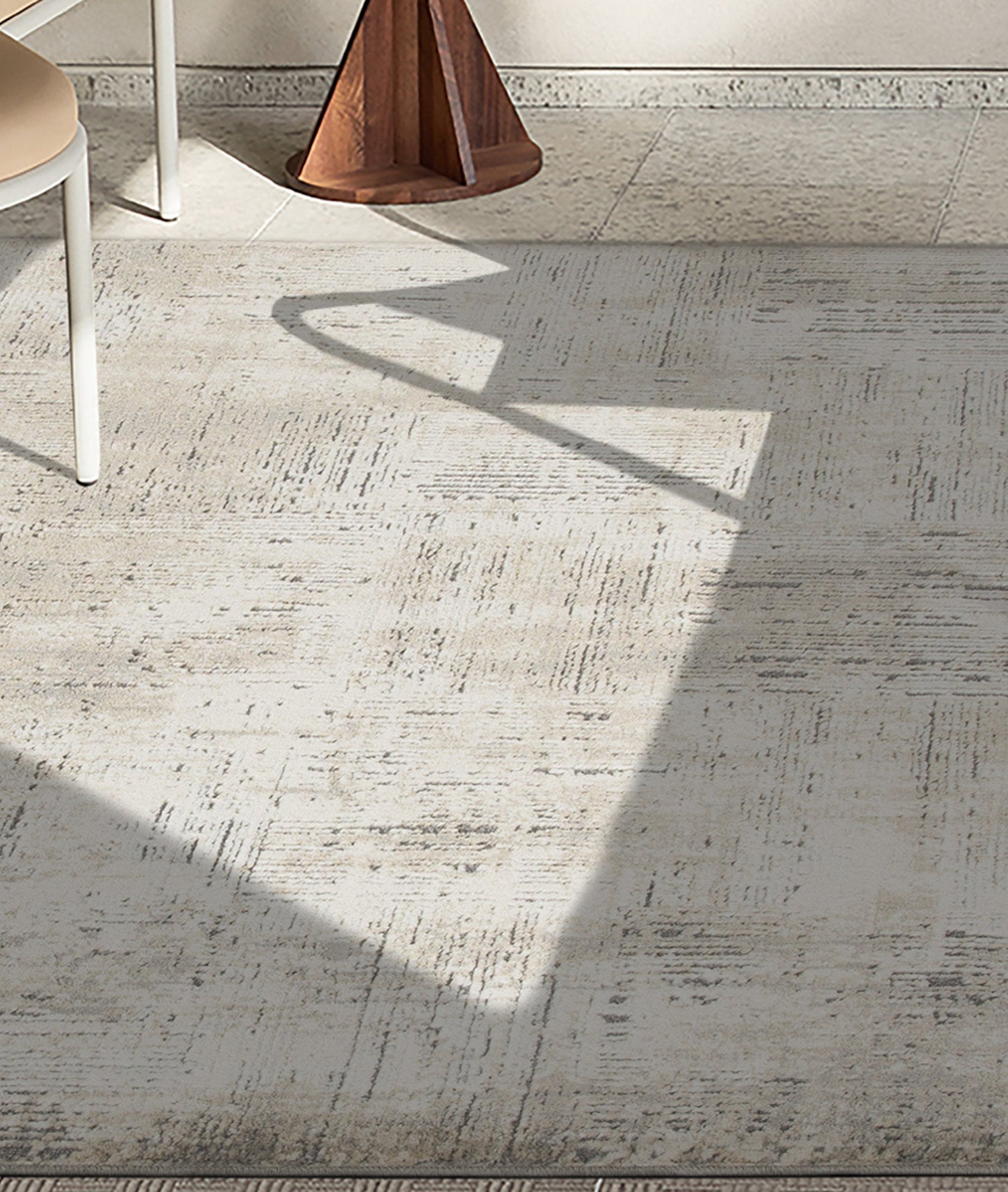 Stijlvol katoenen vloerkleed met subtiele textuur in neutrale tinten - 160x230 cm