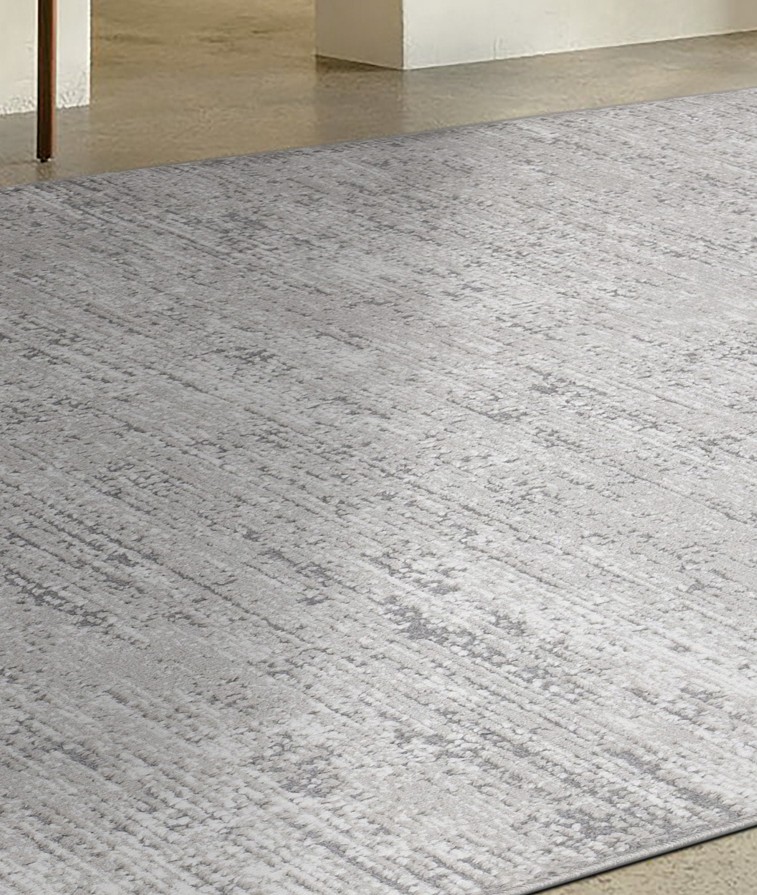 Minimalistisch katoenen vloerkleed met textuur in lichtgrijs - 160x230 cm