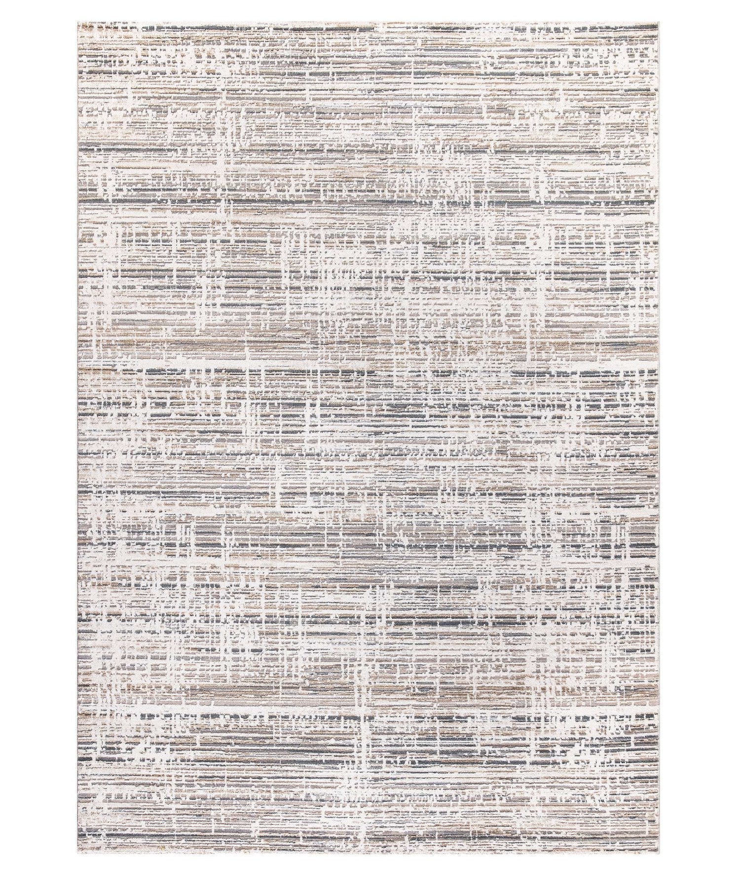 Moderne Vloerkleed met moderne lijnpatroon in beige en grijstinten - 160x230 cm - Acryl