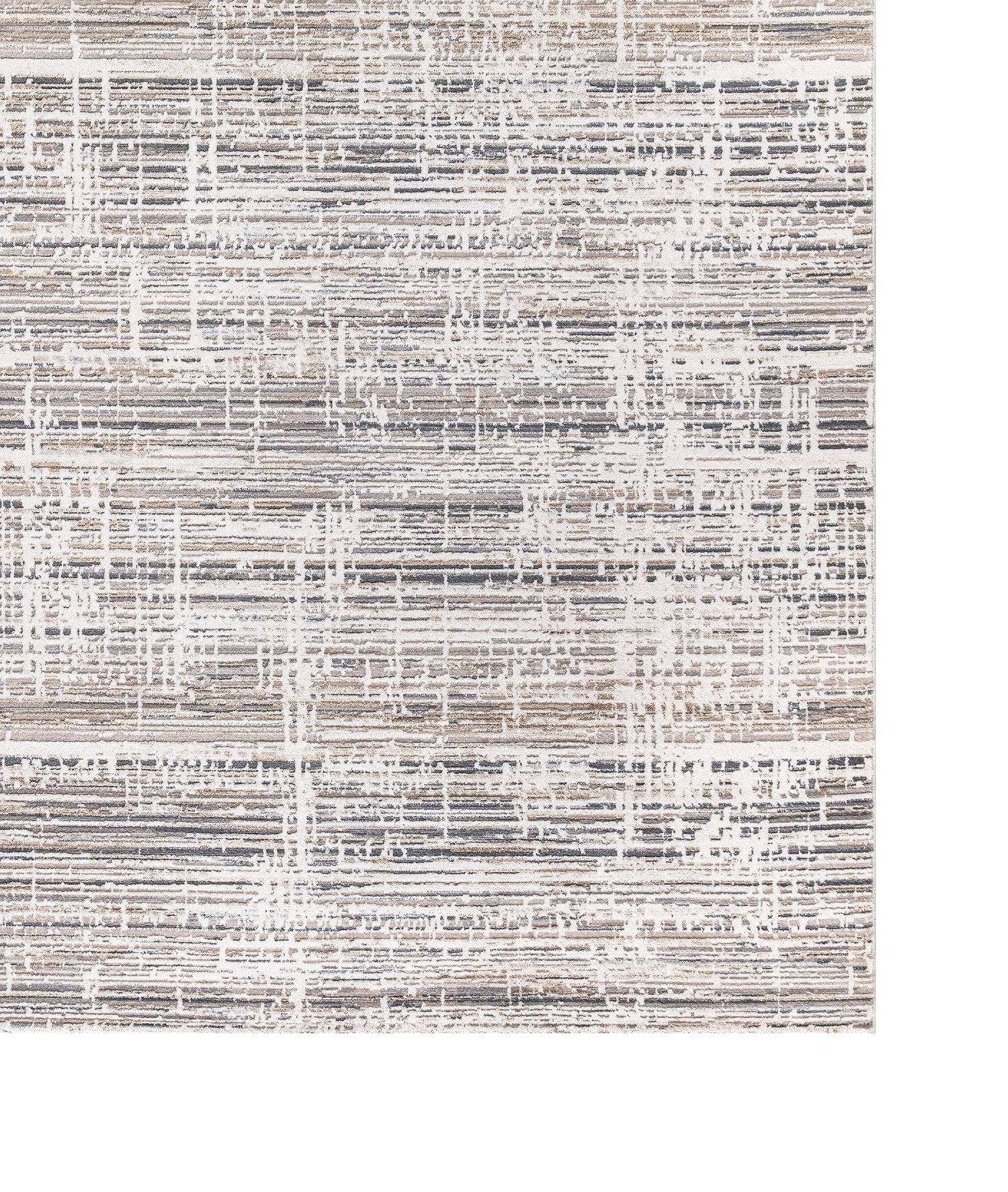 Moderne Vloerkleed met moderne lijnpatroon in beige en grijstinten - 160x230 cm - Acryl