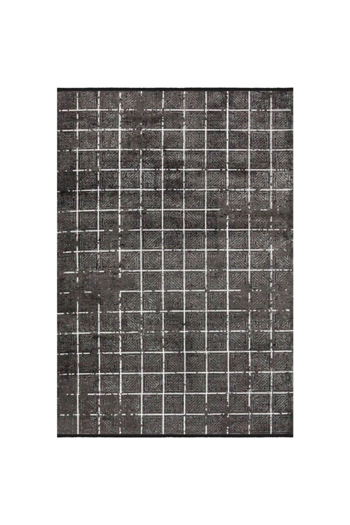 Donker Geruit Vloerkleed - 160x230 cm - Polypropyleen en Polyester