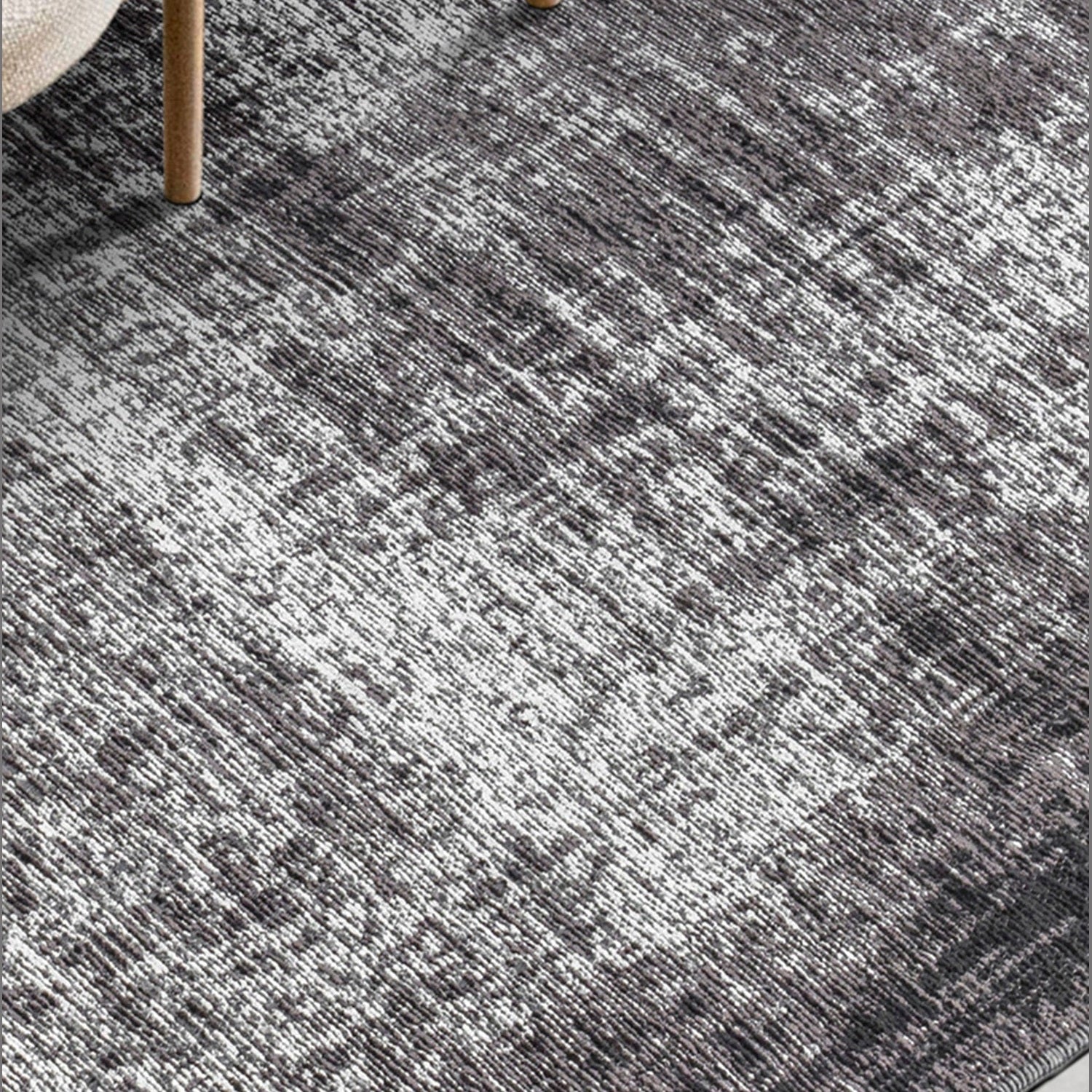 Donkergrijs Vloerkleed met Industriële Look - 160x230 cm - Polyester Chenille