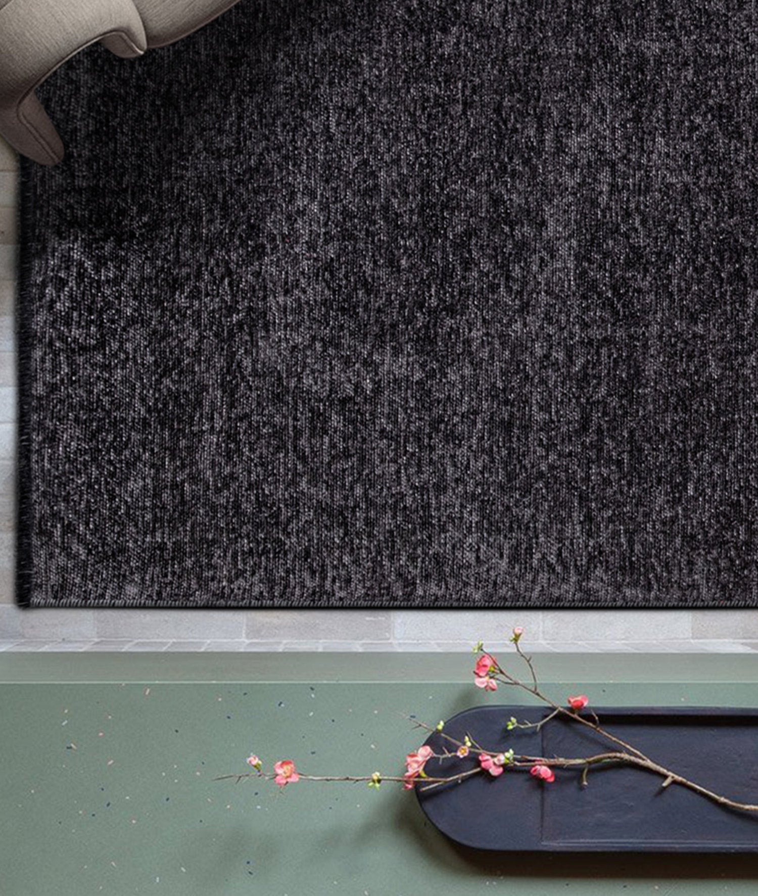 Zwart Vloerkleed 160x230 cm - Polypropyleen en Polyester