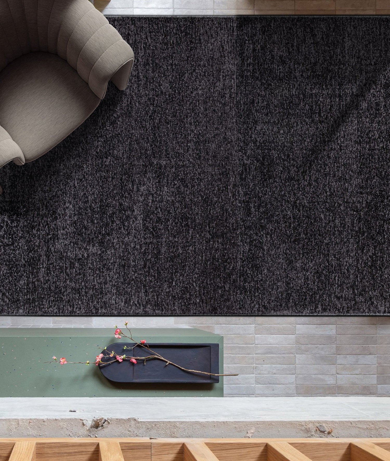 Zwart Vloerkleed 160x230 cm - Polypropyleen en Polyester