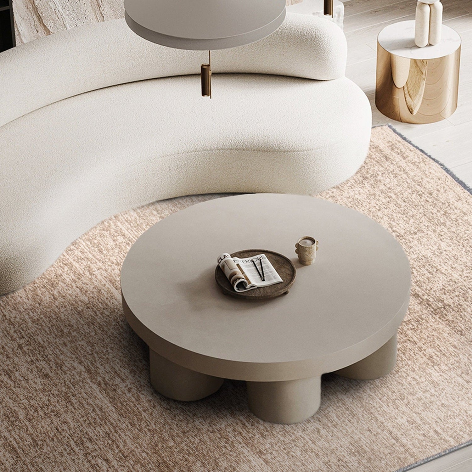 Beige Vloerkleed 160x230 cm - Polypropyleen en Polyester