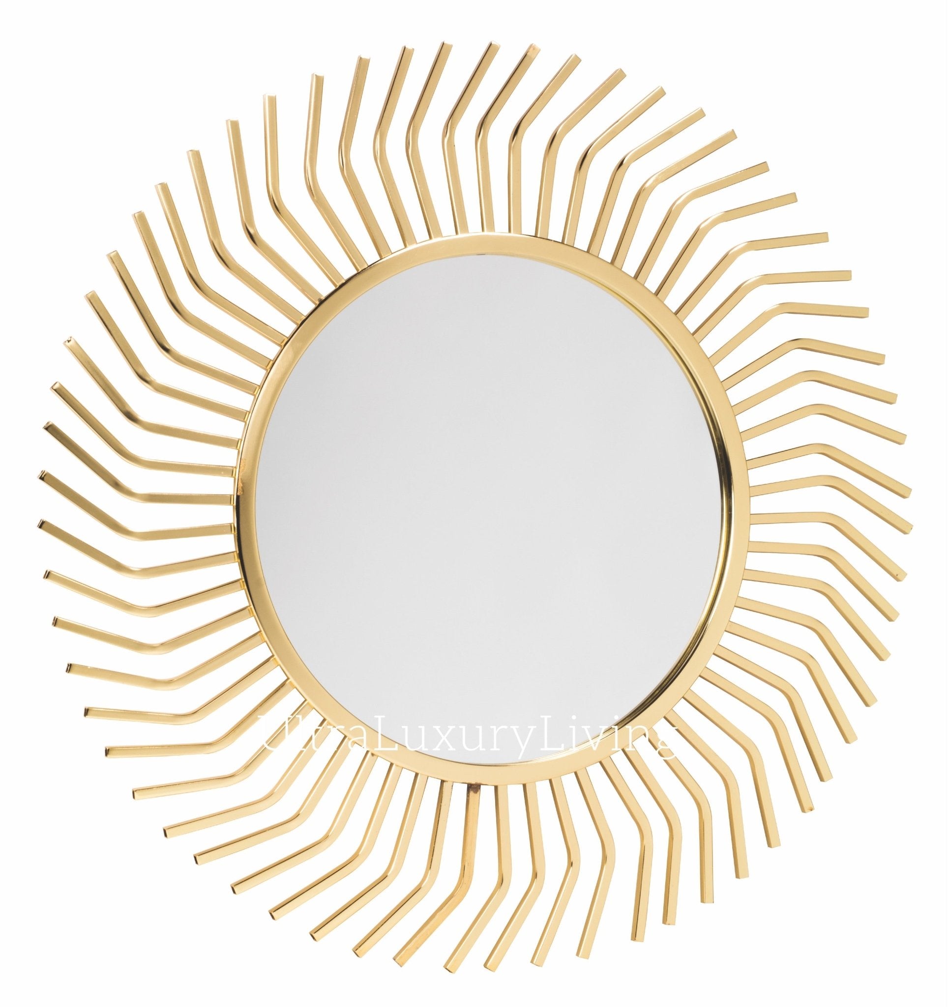 Ronde Wandspiegel – Goudkleurige Metalen Rand – Spiegelglas