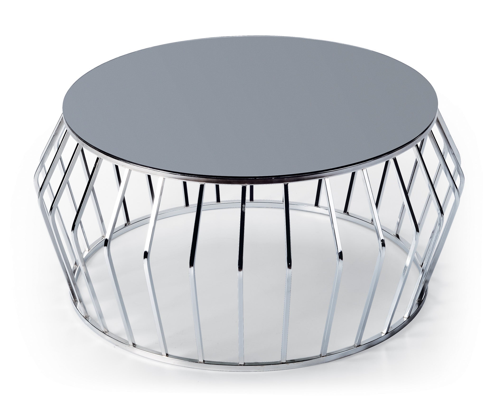 Ronde Salontafel – Antraciet Spiegelglazen Blad