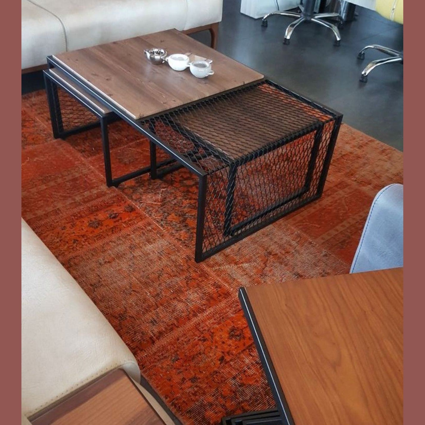 Set van 3 Salontafels – Houten Blad